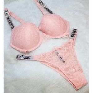 VERY SEXY Shine Strap Lace Push-up Bra Purest Pink